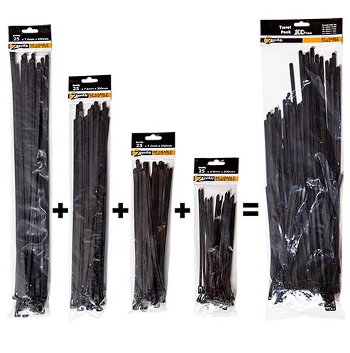 REUSABLE CABLE TIES - TRAVEL PACK